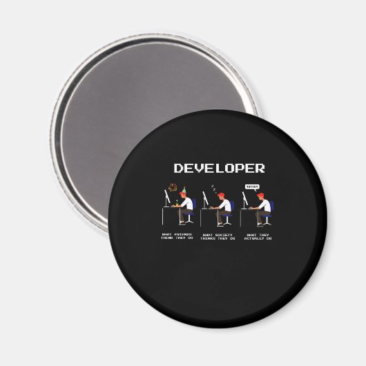 Aimant Programmeur développeur Coder ordinateur Geek Nerd (Recto/Verso)