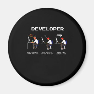 Aimant Programmeur développeur Coder ordinateur Geek Nerd
