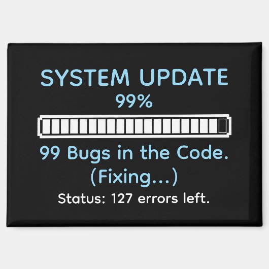 Aimant Programmeur drôle en train de coder (Recto)
