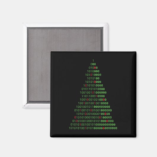 Aimant Programmeurs Informatiques Binary Christmas Tree E (Recto/Verso)