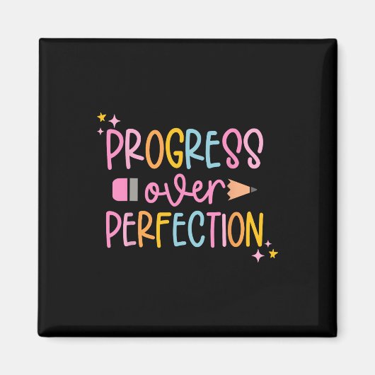 Aimant Progrès Plutôt que Perfection Motivation Retour à (Devant)