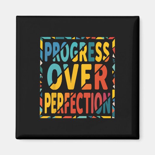 Aimant Progrès Plutôt que Perfection Retour à l'école Ens (Devant)