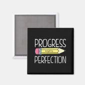 Aimant Progrès Sur La Perfection Preppy Enseignant Retour (Recto/Verso)