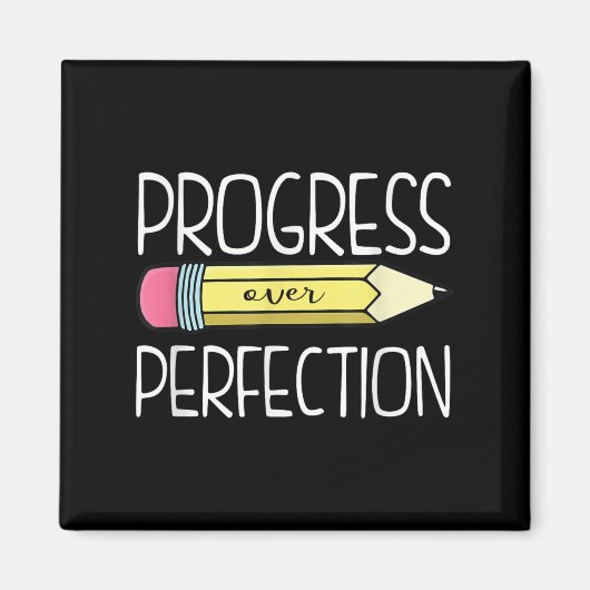 Aimant Progrès Sur La Perfection Preppy Enseignant Retour (Devant)