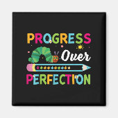 Aimant Progress Over Perfection Motivational Quote Studen (Devant)
