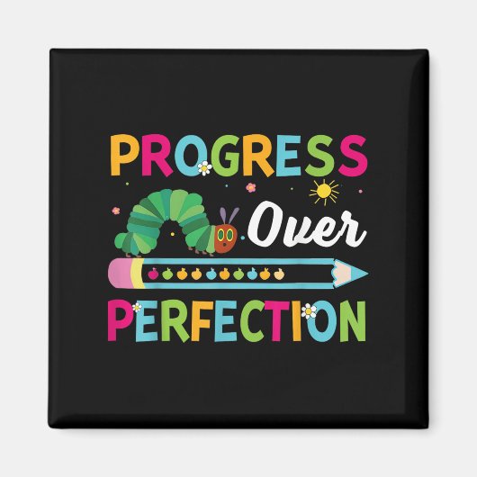 Aimant Progress Over Perfection Motivational Quote Studen (Devant)