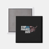 Aimant Projet 2025 contre Trump drapeau américain (Recto/Verso)