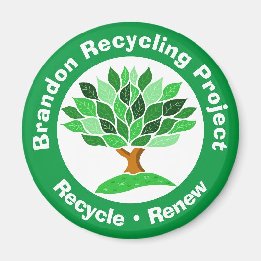 Aimant Projet de recyclage. Recycler et renouveler. (Devant)