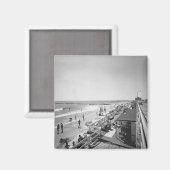 Aimant Promenade et plage B&W vue surélevée (Recto/Verso)