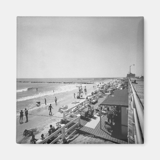 Aimant Promenade et plage B&W vue surélevée (Devant)