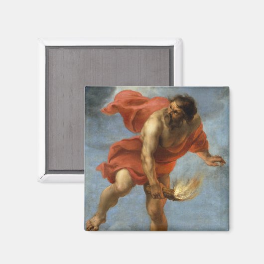 Aimant Prométhée prenant feu (Recto/Verso)
