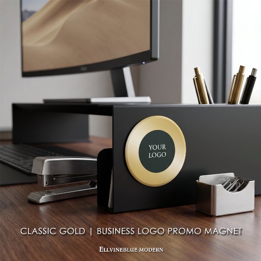 Aimant Promo Logo Affaires Or Classique