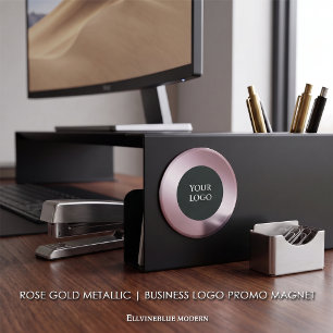 Aimant Promo Logo Entreprise Métallic Rose Gold
