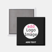 Aimant Promo personnalisable d'entreprise moderne Noir (Recto/Verso)