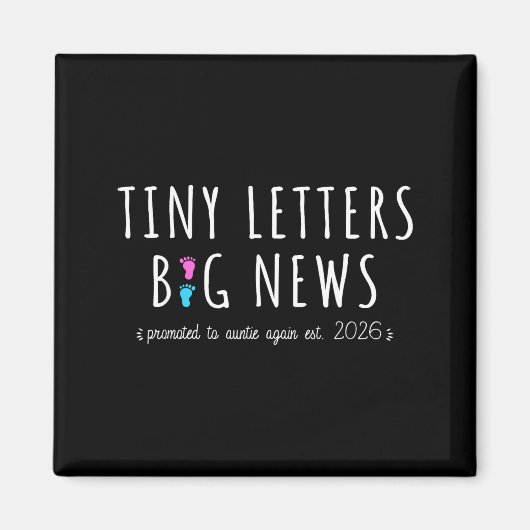 Aimant Promoted To Auntie Again 2026-2nd Baby Announcemen (Devant)