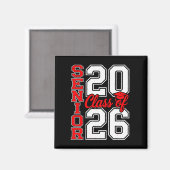 Aimant Promotion 2026 Terminale 26 Rouge Diplômé (Recto/Verso)