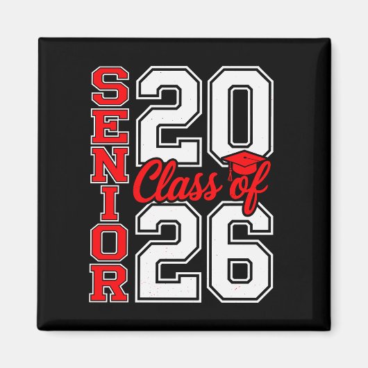 Aimant Promotion 2026 Terminale 26 Rouge Diplômé (Devant)