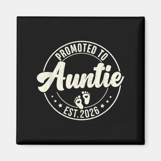 Aimant Promu À Tante 2026 Faire-part De Grossesse Bientôt (Devant)