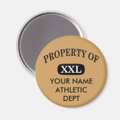 Aimant Propriété de XXL Votre nom (Recto/Verso)