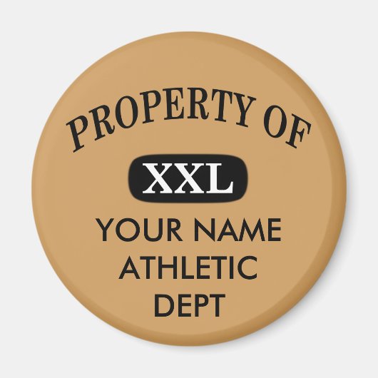 Aimant Propriété de XXL Votre nom (Devant)