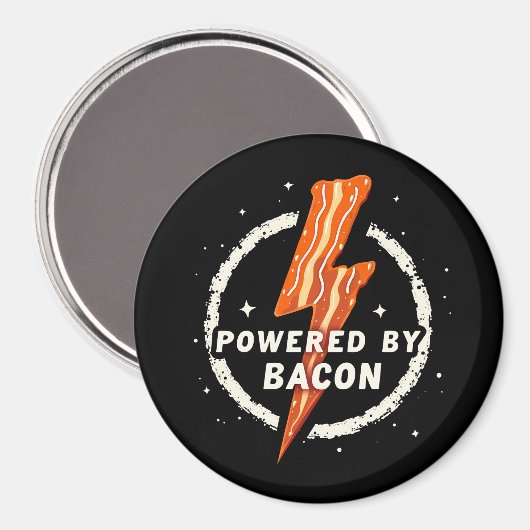 Aimant Propulsé par Bacon Funny Retro Fodie esthétique (Recto/Verso)