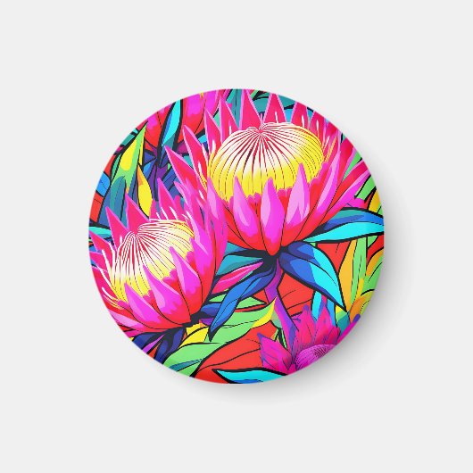 Aimant Protea Pop Art Vibrant (Devant)