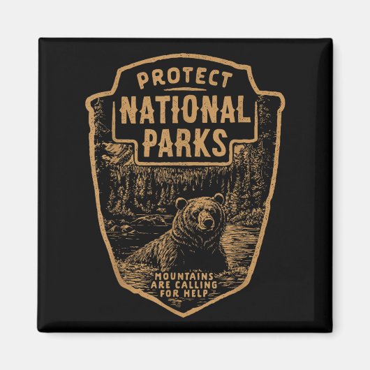 Aimant Protéger les parcs nationaux Résister (Devant)