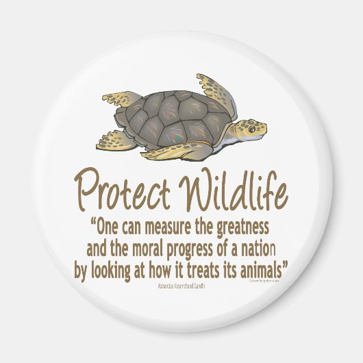 Aimant Protéger les tortues de mer (Devant)