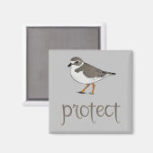 Aimant Protéger l'oiseau Pluvier siffleur (Recto/Verso)