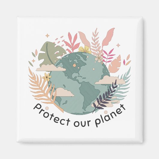 Aimant Protéger notre planète - Jour des terres (texture  (Devant)