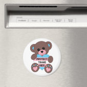 Aimant Protéger Trans Kids Pride Drapeau Teddy Bear (In Situ (Lave-vaisselle))