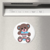 Aimant Protéger Trans Kids Pride Drapeau Teddy Bear (In Situ (Lave-vaisselle))