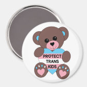 Aimant Protéger Trans Kids Pride Drapeau Teddy Bear (Recto/Verso)