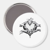 Aimant Protéger Un Coeur - Skeleton Coeur Main (Recto/Verso)