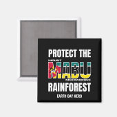 Aimant Protégez la forêt tropicale du Mont Mabu Drapeau d (Recto/Verso)