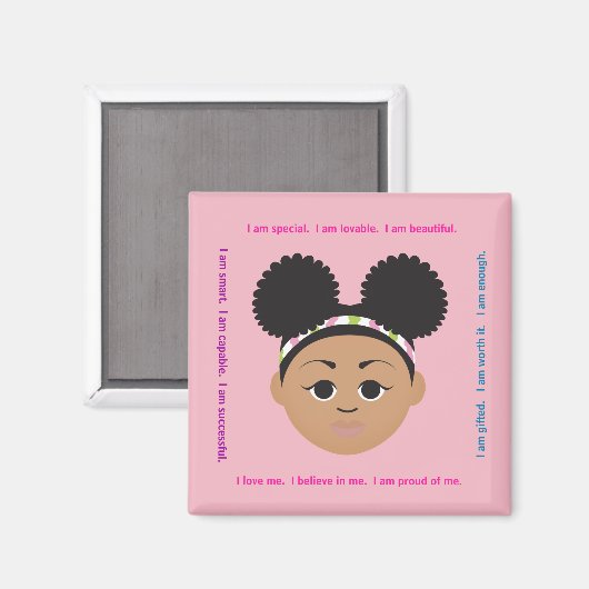 Aimant #Proud2BNaturalMe #IAm Affirmation positive (Recto/Verso)