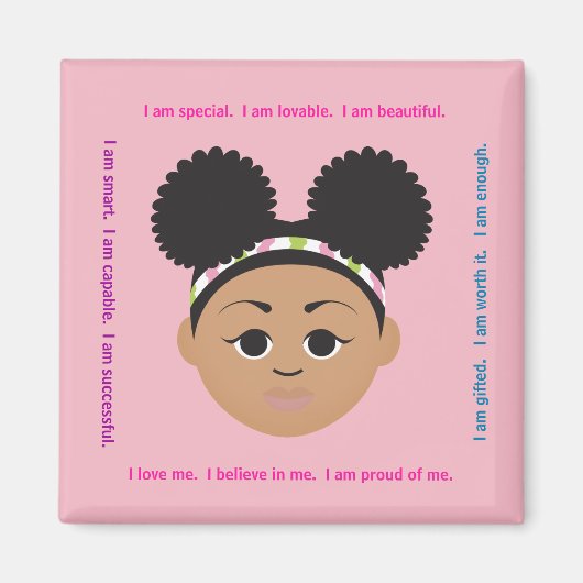 Aimant #Proud2BNaturalMe #IAm Affirmation positive (Devant)