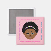 Aimant #Proud2BNaturalMe #IAm Affirmation Positive Afro (Recto/Verso)