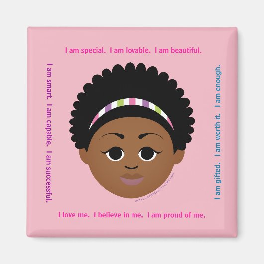 Aimant #Proud2BNaturalMe #IAm Affirmation Positive Afro (Devant)