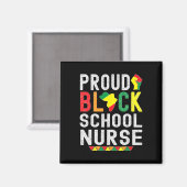 Aimant Proud Black School Nurse Black History Month For A (Recto/Verso)