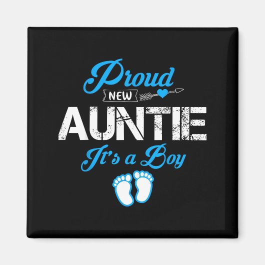 Aimant Proud New Auntie It's A Boy Gender Reveal Funny Fa (Devant)