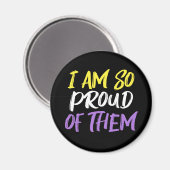 Aimant Proud Parent of Nonbinary Child Mom or Dad (Recto/Verso)