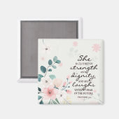 Aimant Proverbes 31:25 Elle est habillée en force (Recto/Verso)