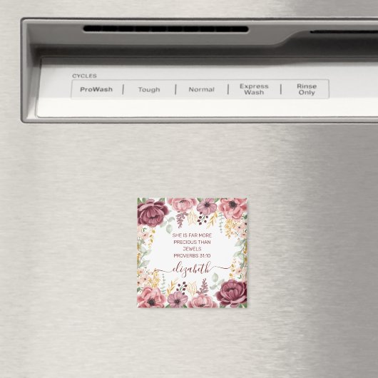 Aimant Proverbes 31 Élégante fleur rose pastel (In Situ (Lave-vaisselle))