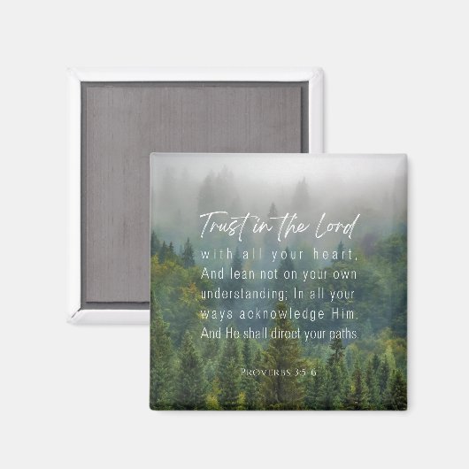 Aimant Proverbes 3:5-6 Confiance dans le Seigneur (Recto/Verso)