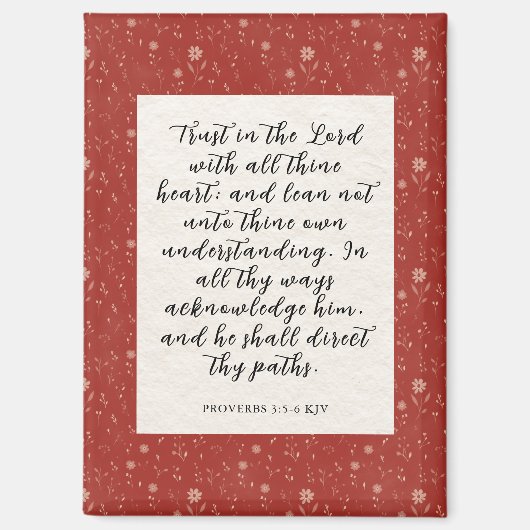 Aimant Proverbes 3:5-6 KJV Bible Verbe Image (Recto)