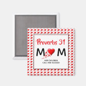 Aimant PROVERBS 31 MOM Coeurs rouges Fête des mères chrét (Recto/Verso)