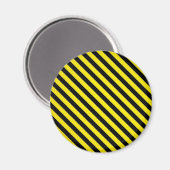 Aimant prudence rayures noires jaunes en construction (Recto/Verso)