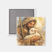 Aimant Psalm 23:1 Good Shepherd Square Ornament (Recto/Verso)