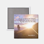 Aimant Psaume 121:1-2 Mon aide vient de l'Éternel (Recto/Verso)